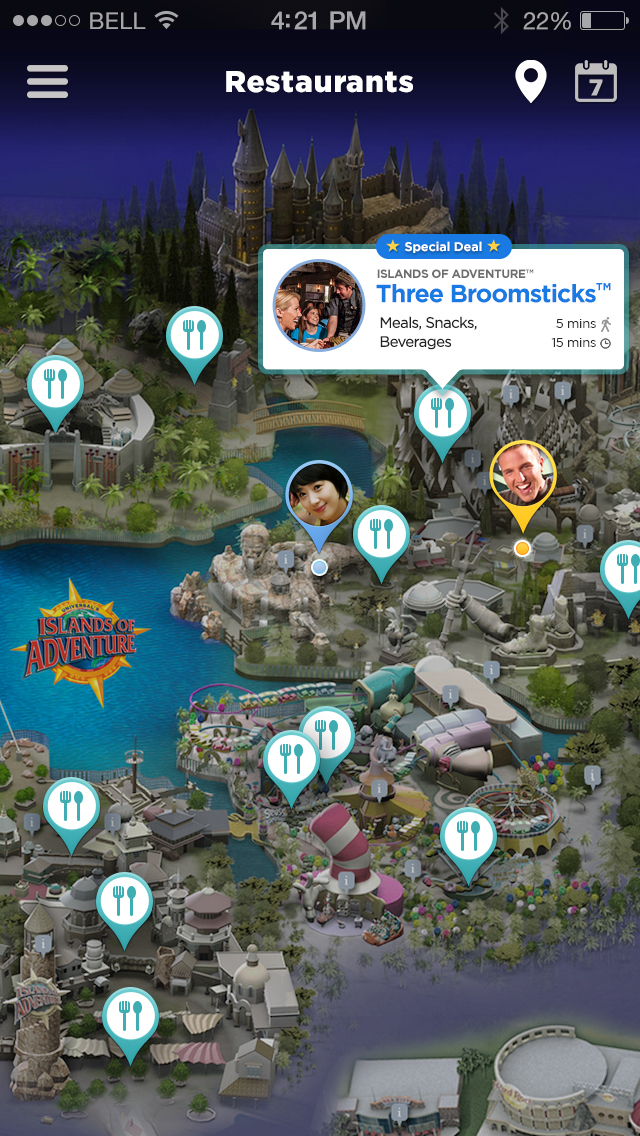 Three Broomsticks Location on map for special deal