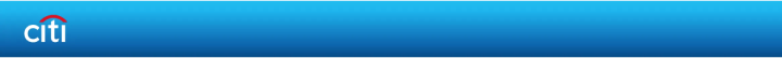 Long header, Citi logo in left corner, blue gradient as background.