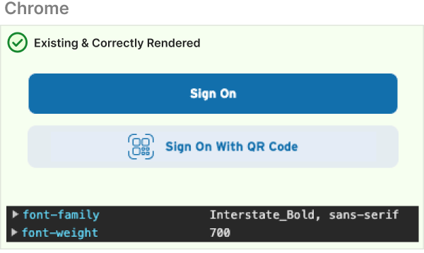 Chrome example of correct visual and code
