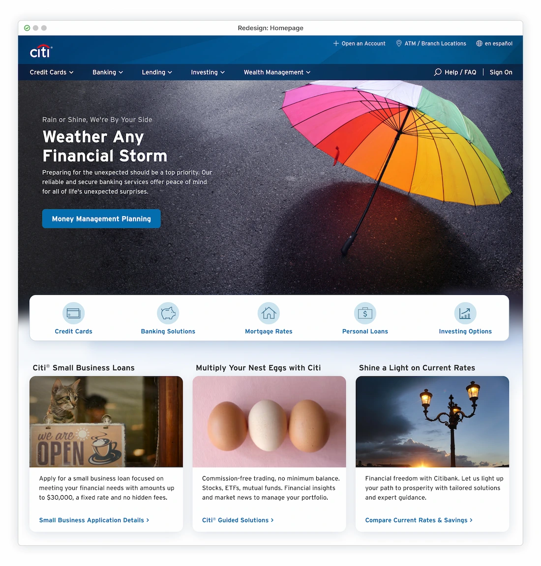 Hero image of bright umbrella laying on it's side