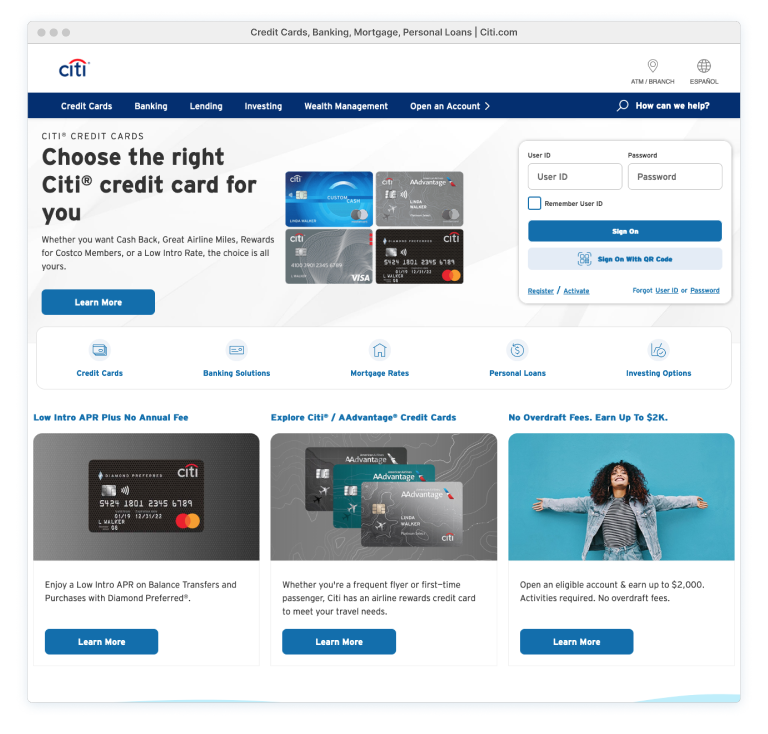 Homepage — Existing