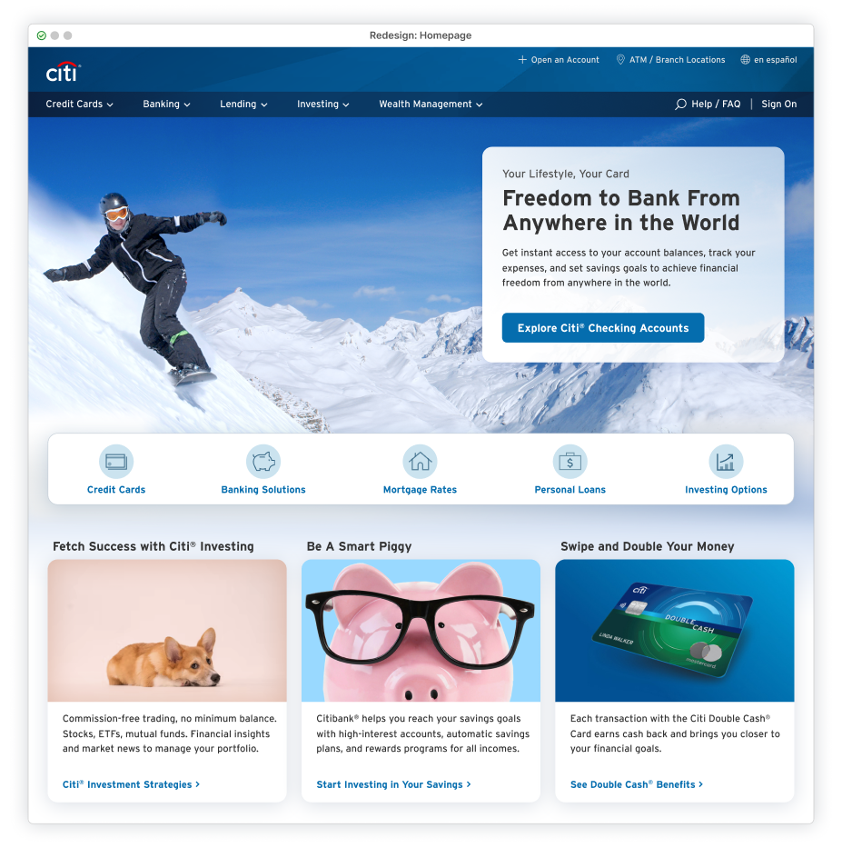 Hero featuring snowboarder on mountain.