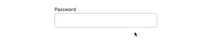Animated gif of password interaction with the show/hide option