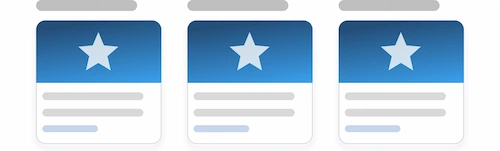 Illustration: Three abstract modules with stars in each of the image placement sections.