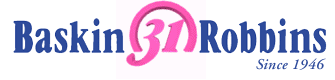 Animated GIF of the classic Baskin-Robbins logo where the number 31 spins in a rotation inside the circular mark.