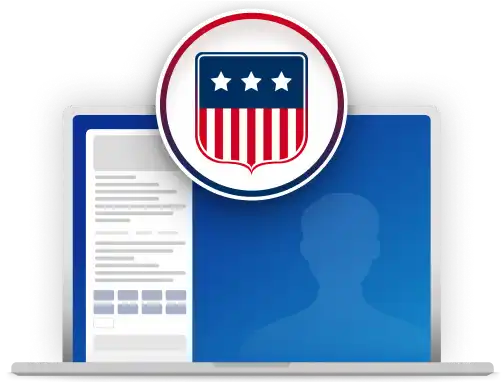 Illustration of computer laptop with avatar image of Ron DeSantis