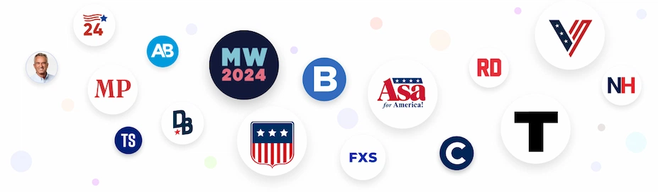 Favicons / logos in circles from all the campaigns