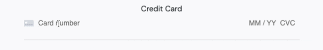Animation of entering card field data