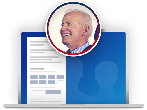 Illustration of computer laptop with avatar image of Ron DeSantis
