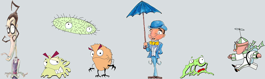 Characters standing side by side