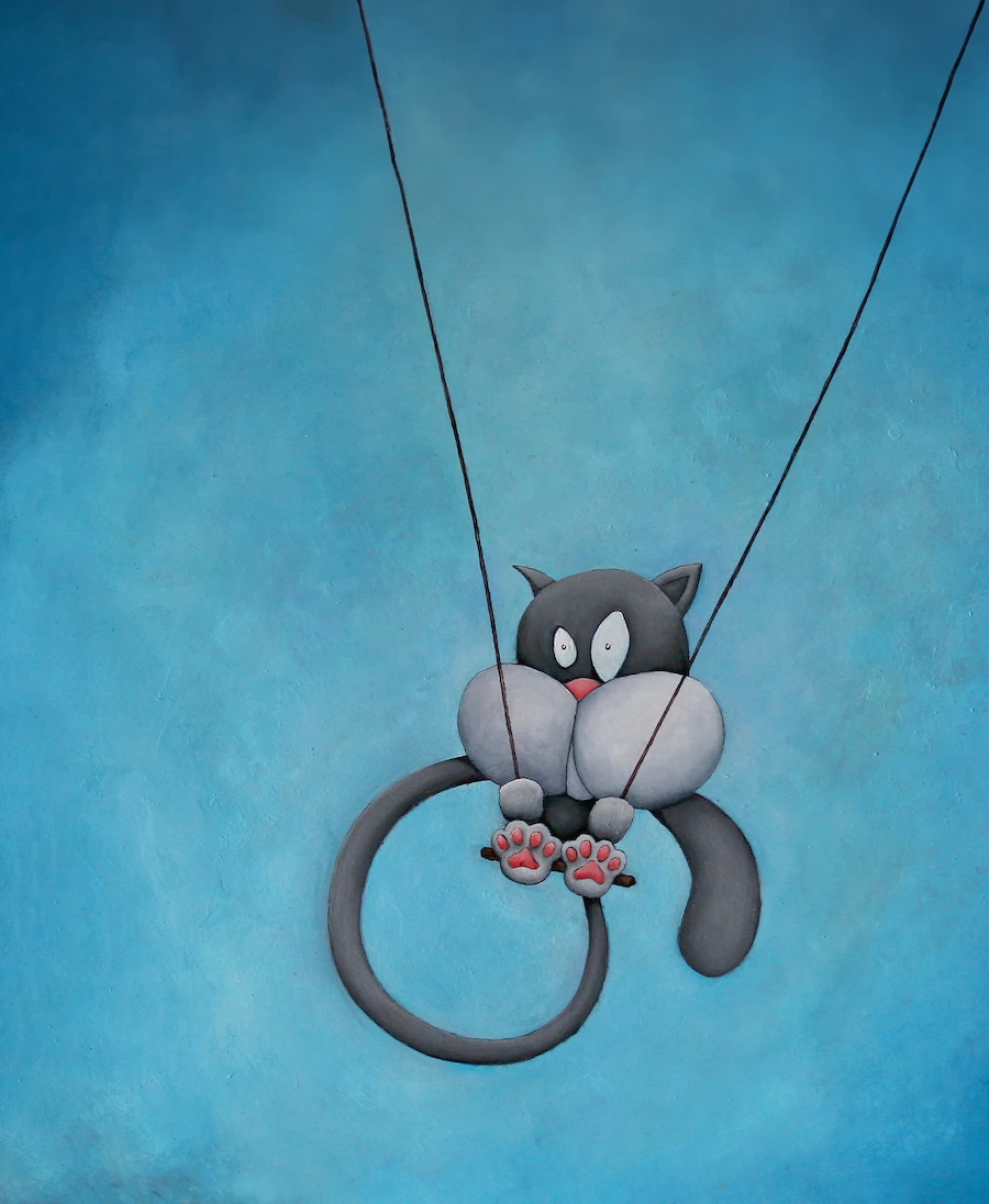 Cat on Swing