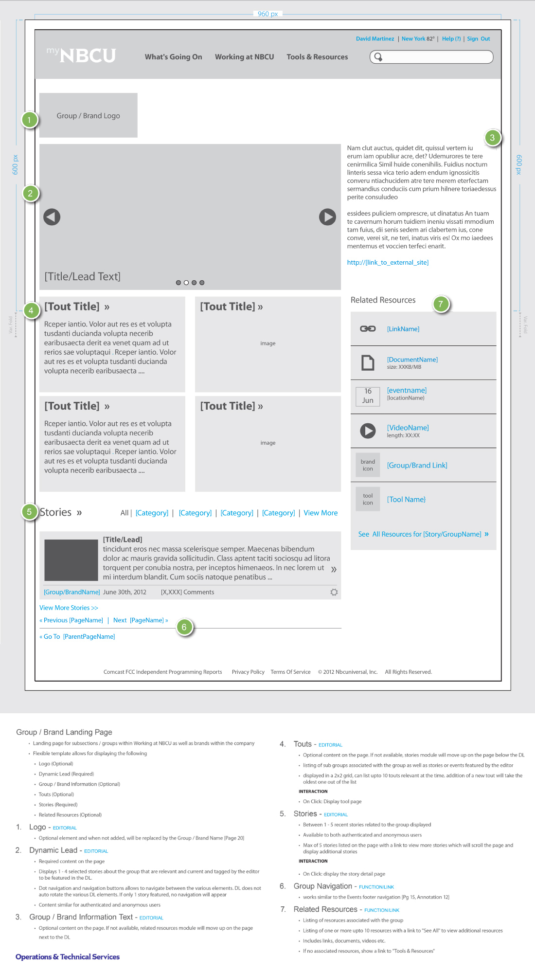 BrandPage Wireframe