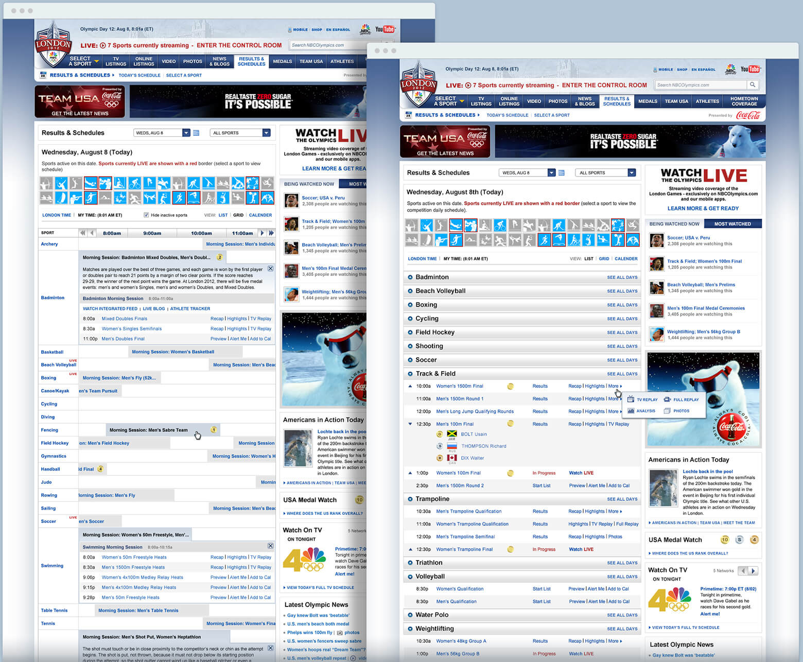 Three pages featuring Usain Bolt