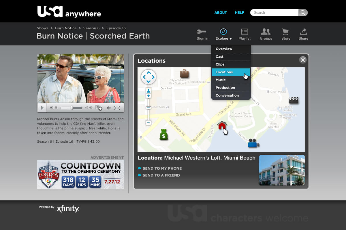 Special location map related to Burn Notice show