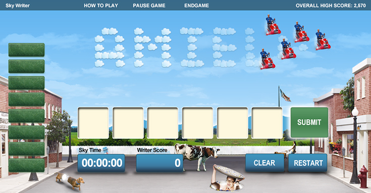 In-game view, start of game