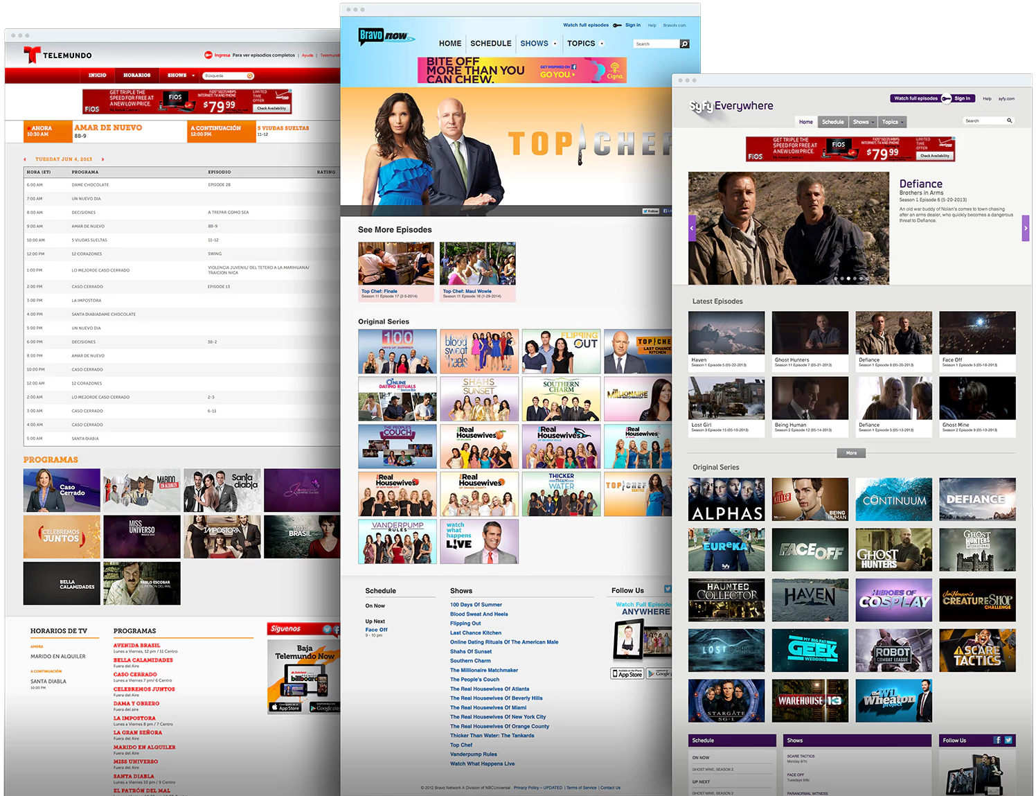 Original web pages prior to redesign