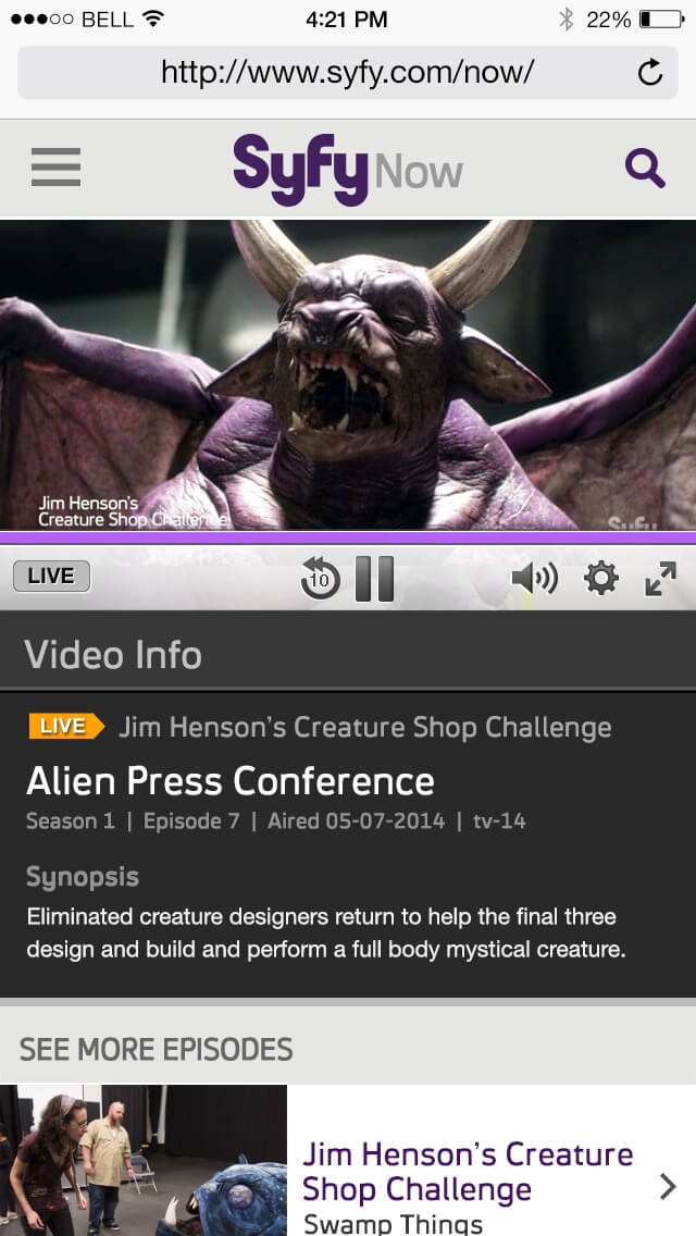 Video Player Live State