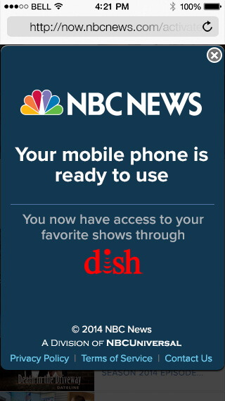 MVPD list, Dish selected