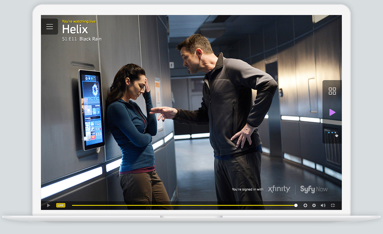Helix TV show playing live on a laptop