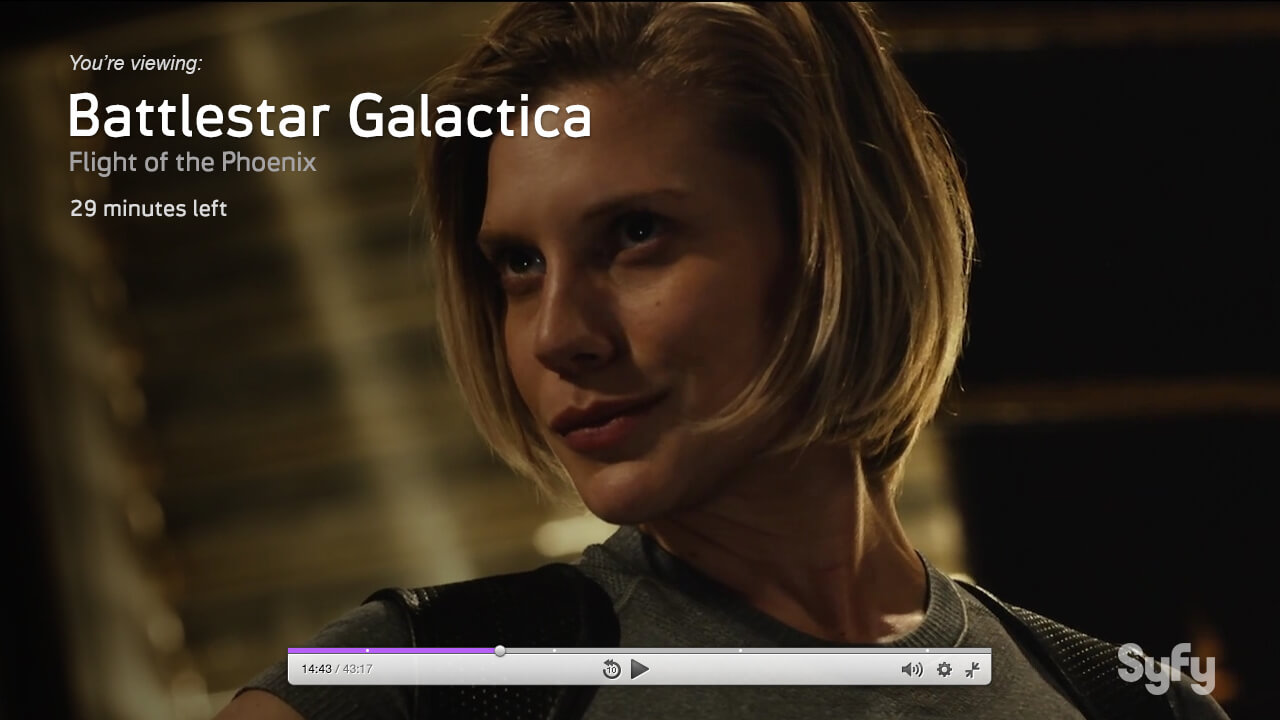 Video showing episode info in upper left