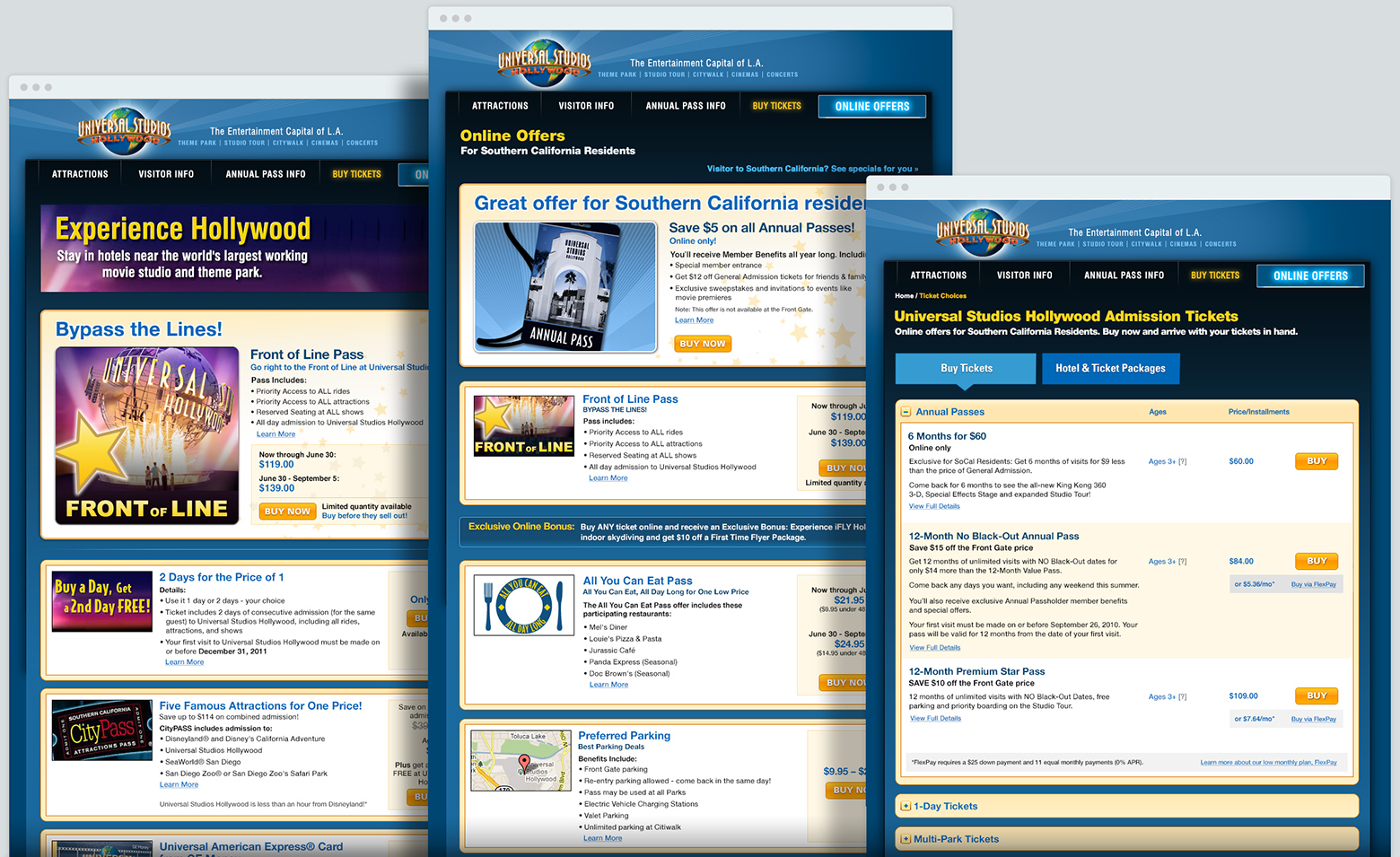 3 pages special deals and packages