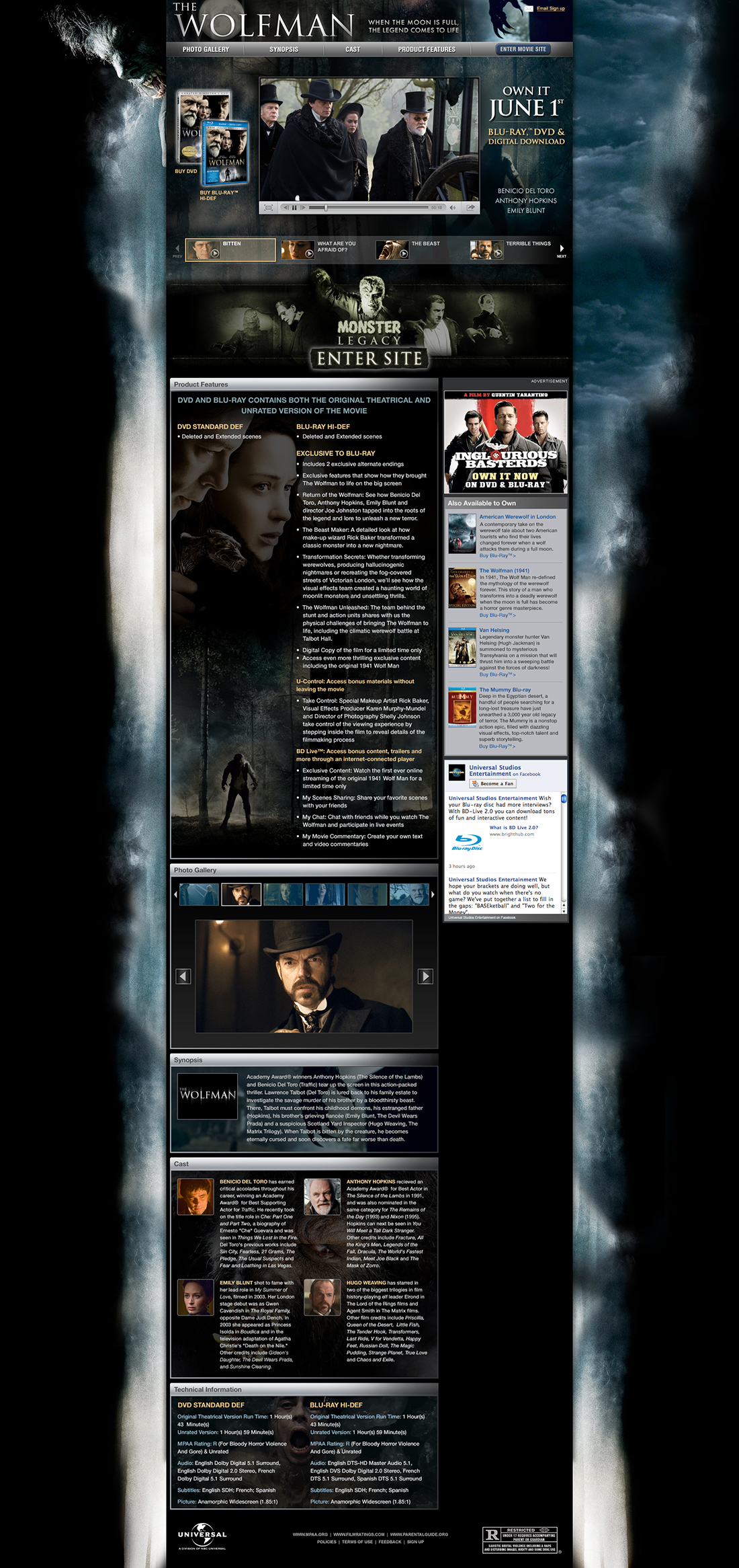 Full page showing The Wolfman film