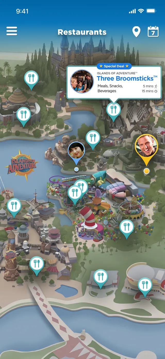 Three Broomsticks Location on map for special deal